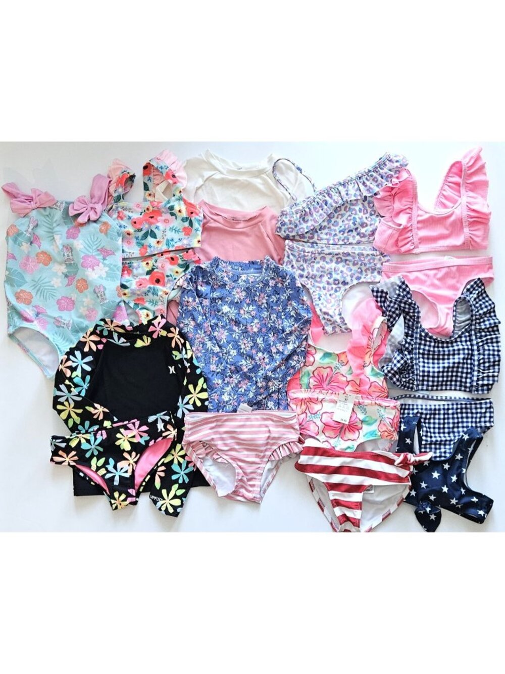 Cat & Jack 3T 3 HUGE Swimsuit Bathing Suit Bikini Rash Guard Lot